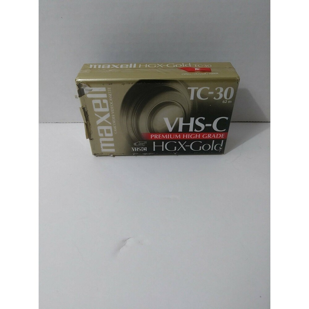 Maxell VHS-C HGX-Gold TC-30 Blank Camcorder Video Cassette Tape, New, Sealed